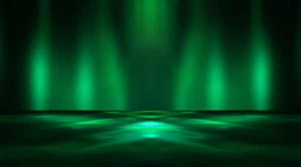 Порожня Сцена Темно Зеленим Фоном Рендерингом — стокове фото