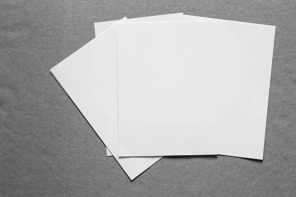 Blank Portrait Brochure Magazine Isolated Gray Changeable Background White Paper — Stock Photo, Image