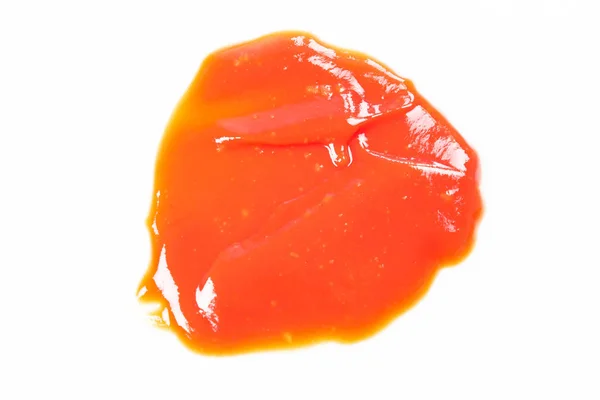 Tomato Sauce Isolated White Background Red Ketchup Splashes Isolated White — Stock Photo, Image