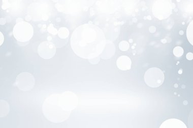 Beyaz bulanık arkaplan. Bokeh Noel 'i güzel, parlak Noel ışıklarını bulanıklaştırdı