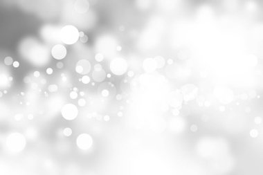 Beyaz bulanık arkaplan. Bokeh Noel 'i güzel, parlak Noel ışıklarını bulanıklaştırdı