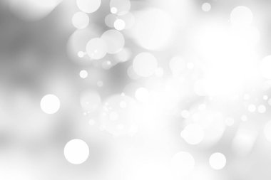 Beyaz bulanık arkaplan. Bokeh Noel 'i güzel, parlak Noel ışıklarını bulanıklaştırdı