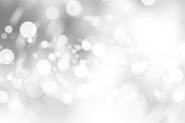 Beyaz bulanık arkaplan. Bokeh Noel 'i güzel, parlak Noel ışıklarını bulanıklaştırdı