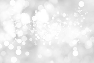 Beyaz bulanık arkaplan. Bokeh Noel 'i güzel, parlak Noel ışıklarını bulanıklaştırdı