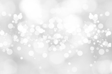 Beyaz bulanık arkaplan. Bokeh Noel 'i güzel, parlak Noel ışıklarını bulanıklaştırdı