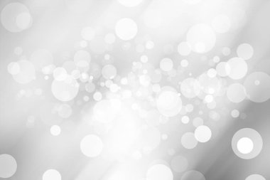 Beyaz bulanık arkaplan. Bokeh Noel 'i güzel, parlak Noel ışıklarını bulanıklaştırdı