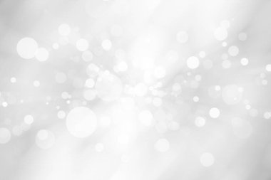 Beyaz bulanık arkaplan. Bokeh Noel 'i güzel, parlak Noel ışıklarını bulanıklaştırdı