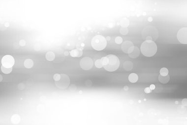 Beyaz bulanık arkaplan. Bokeh Noel 'i güzel, parlak Noel ışıklarını bulanıklaştırdı