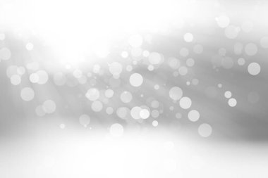 Beyaz bulanık arkaplan. Bokeh Noel 'i güzel, parlak Noel ışıklarını bulanıklaştırdı