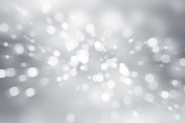 Beyaz bulanık arkaplan. Bokeh Noel 'i güzel, parlak Noel ışıklarını bulanıklaştırdı