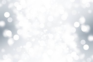 Beyaz bulanık arkaplan. Bokeh Noel 'i güzel, parlak Noel ışıklarını bulanıklaştırdı