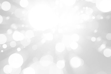 Beyaz bulanık arkaplan. Bokeh Noel 'i güzel, parlak Noel ışıklarını bulanıklaştırdı