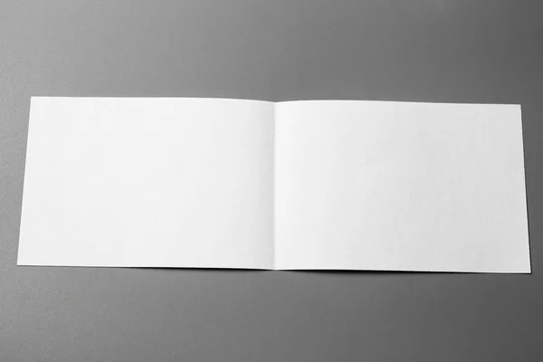 Papel Maquete Retrato Branco Revista Brochura Isolado Cinza Fundo Mutável — Fotografia de Stock