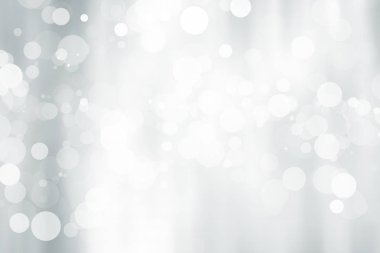 Beyaz bulanık arkaplan. Bokeh Noel 'i güzel, parlak Noel ışıklarını bulanıklaştırdı