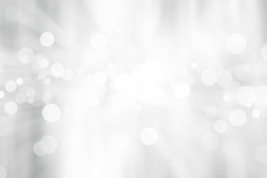 Beyaz bulanık arkaplan. Bokeh Noel 'i güzel, parlak Noel ışıklarını bulanıklaştırdı