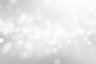 Beyaz bulanık arkaplan. Bokeh Noel 'i güzel, parlak Noel ışıklarını bulanıklaştırdı