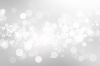 Beyaz bulanık arkaplan. Bokeh Noel 'i güzel, parlak Noel ışıklarını bulanıklaştırdı