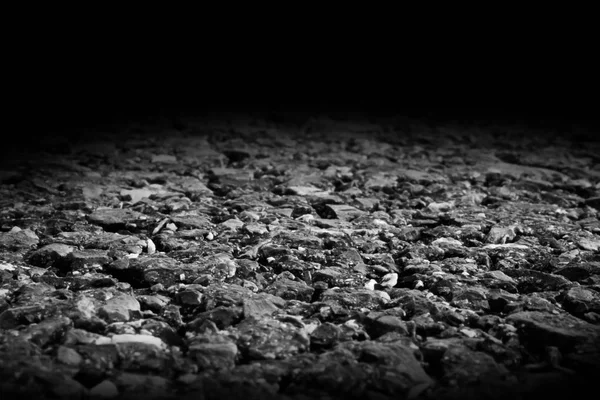 Zwarte Asfalt Vloer Zwarte Muur Achtergrond Lege Asfalt Vloer Ruimte — Stockfoto