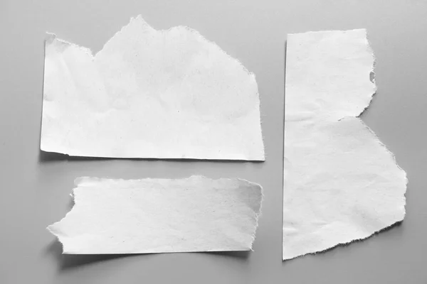 White Torn Paper Gray Background Collection Paper Rip — Stock Photo, Image