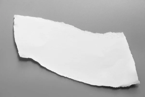 Fehér Tépett Papír Szürke Háttérrel Gyűjtőpapír Tépés — Stock Fotó