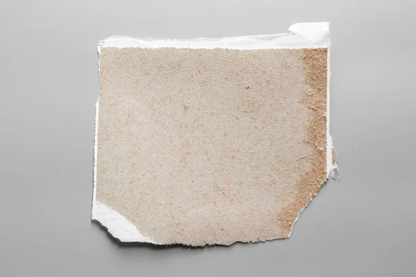 Καφέ Ζαρωμένα Υφή Χαρτί Σχιστεί Γκρι Φόντο Rip Από Φύλλα — Φωτογραφία Αρχείου