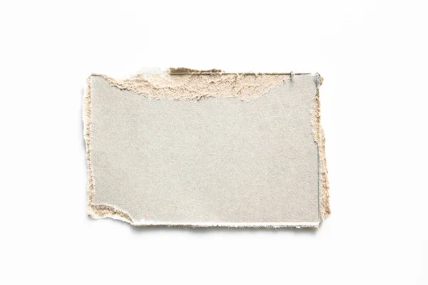 Papel Textura Ondulada Marrom Rasgado Sobre Fundo Branco Rasgar Folha — Fotografia de Stock