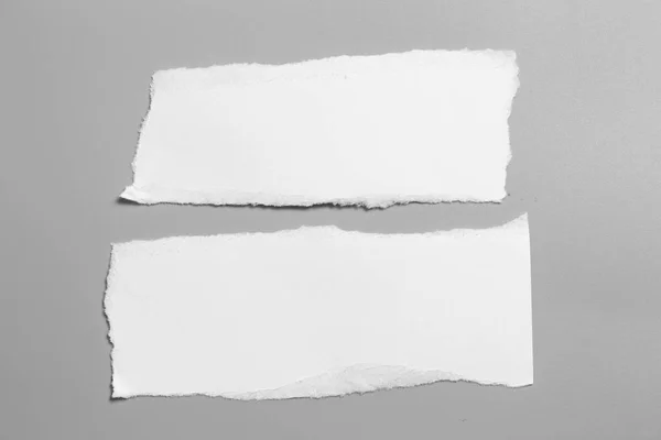 White Torn Paper Gray Background Collection Paper Rip — Stock Photo, Image