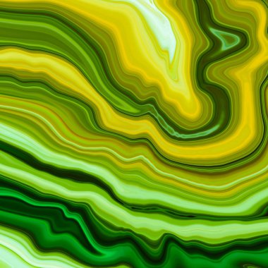 abstract background with liquid marble waves and green pattern