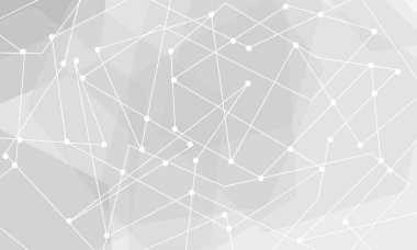 Beyaz çizgi hareketi ve ağ bağlantısı arka plan duvar kağıdı ile gri yarı ton desen. Temiz Gri geometrik arka plan.