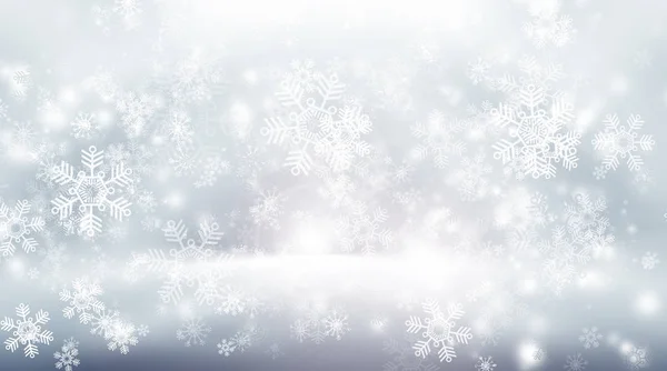 Winter Hintergrund Mit Schneeflocken Und Schnee — Stockfoto