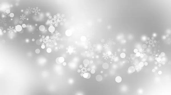 White Snowflakes Blurred Gray Background — Stock fotografie