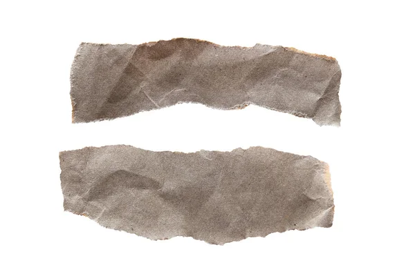 Hnědý Vlnitý Papír Textury Musí Být Bílém Pozadí Rip Lepenky — Stock fotografie