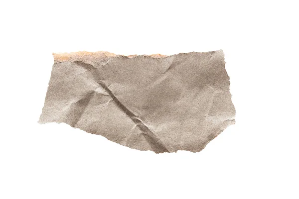 Brown Corrugated Texture Paper Torn White Background Rip Cardboard Sheet — Stock Photo, Image