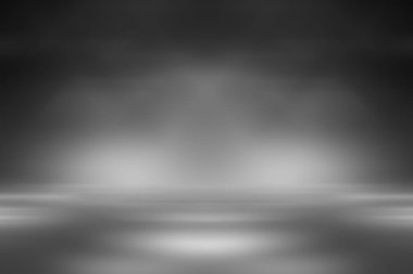 perspektif kat zemin siyah Oda'ya studio gri gradyan ile Spot arka plan görüntüsü için zemin ürün veya sanat 