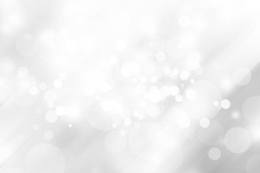 Beyaz bulanık arkaplan. Bokeh Noel 'i güzel, parlak Noel ışıklarını bulanıklaştırdı