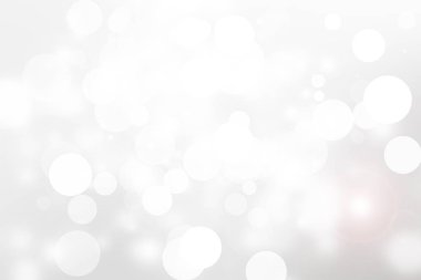 Beyaz bulanık arkaplan. Bokeh Noel 'i güzel, parlak Noel ışıklarını bulanıklaştırdı