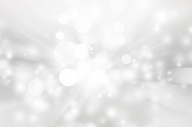 Beyaz bulanık arkaplan. Bokeh Noel 'i güzel, parlak Noel ışıklarını bulanıklaştırdı