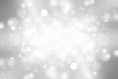 Beyaz bulanık arkaplan. Bokeh Noel 'i güzel, parlak Noel ışıklarını bulanıklaştırdı