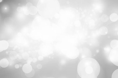 Beyaz bulanık arkaplan. Bokeh Noel 'i güzel, parlak Noel ışıklarını bulanıklaştırdı