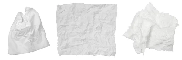Three White Tissues Isolated White Background — Zdjęcie stockowe