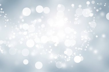 Beyaz bulanık arkaplan. Bokeh Noel 'i güzel, parlak Noel ışıklarını bulanıklaştırdı