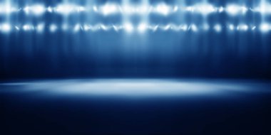 Ürününüzü göstermek ve arka planda kullanmak için kullanılan mavi boş oda stüdyo gradyanı