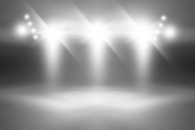 yumuşak gri studio Oda arka plan, gri zemin zemin ile spot 