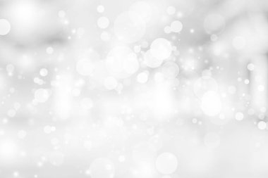 Beyaz bulanık arkaplan. Bokeh Noel 'i güzel, parlak Noel ışıklarını bulanıklaştırdı