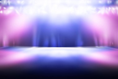 empty stage with lights and spotlights
