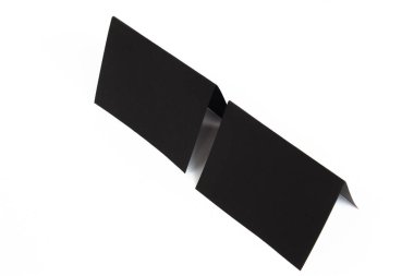 Boş portre A4. beyaz, değiştirilebilir arka plan / siyah kağıt beyaz izole broşür dergisi izole