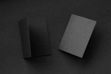 Boş portre A4. broşür dergisi gri izole, değiştirilebilir arka plan / siyah kağıt Siyah, koyu ton izole