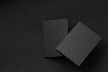 Boş portre A4. broşür dergisi gri izole, değiştirilebilir arka plan / siyah kağıt Siyah, koyu ton izole