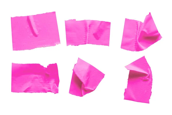 Pink Sticky Sheets Isolated White Background Top View — Φωτογραφία Αρχείου