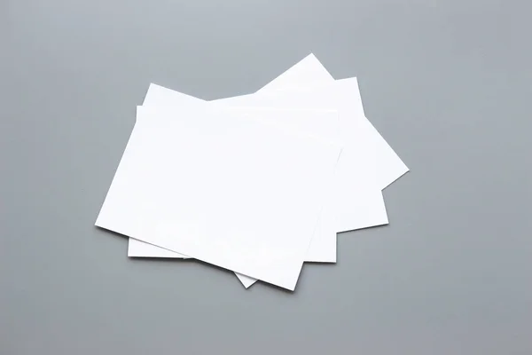 Blank Portrait Mock Paper Brochure Magazine Isolated Gray Changeable Background — Stock Photo, Image